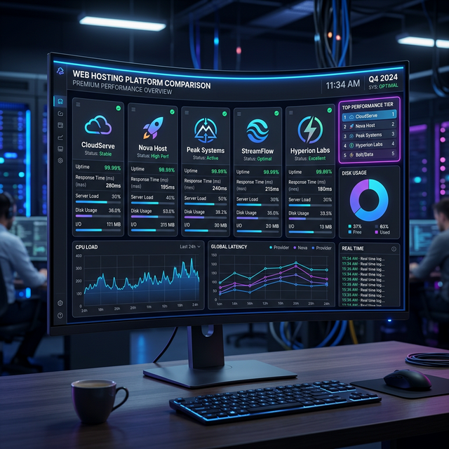 Hosting comparison dashboard